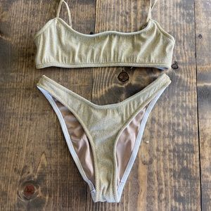 Triangl Gold Sparkle Bikini